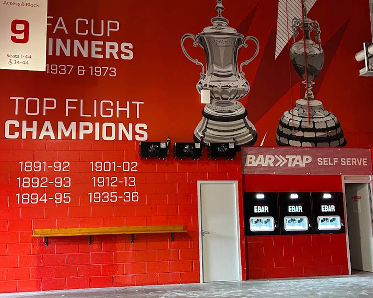 3-unit Beerwall at the Stadium of Light, Sunderland FC