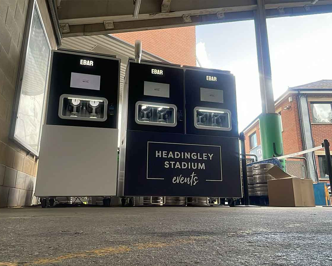 A mobile EBar and a 2-unit Mobile Beerwall at Headingley Stadium, Leeds